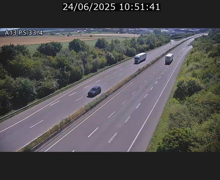Webcam trafic sur A13 à hauteur de Mondorf-les-Bains en direction d'Altwies