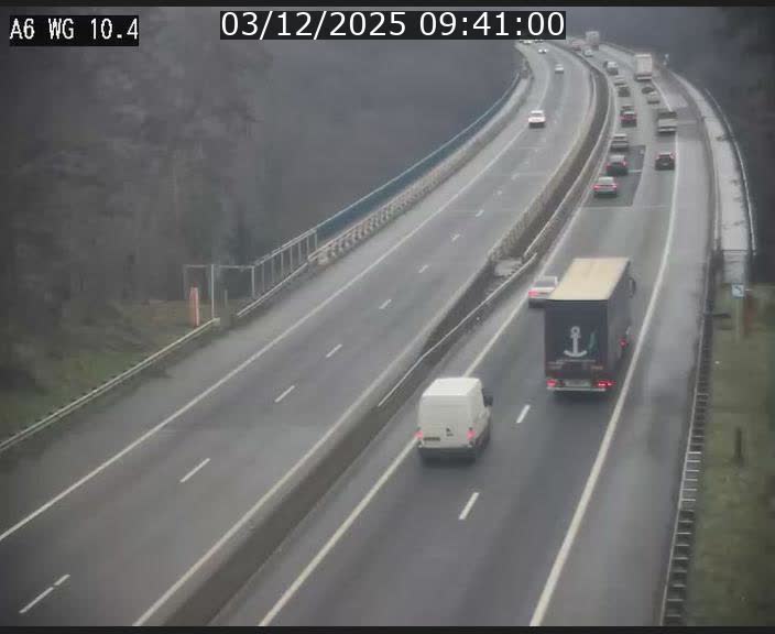 Traffic live webcam Luxembourg Mamer - A6 - BK 10.4 - direction Luxembourg/France/Allemagne