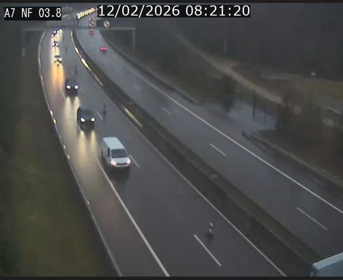 Webcam autoroute A7 au Luxembourg à la sortie du Tunnel Stafelter vers le Nord