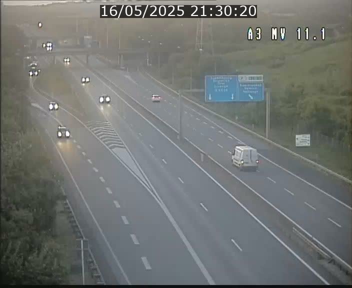 Traffic live webcam Luxembourg Croix de Bettembourg A3 - BK 11.1 - direction Luxembourg-ville