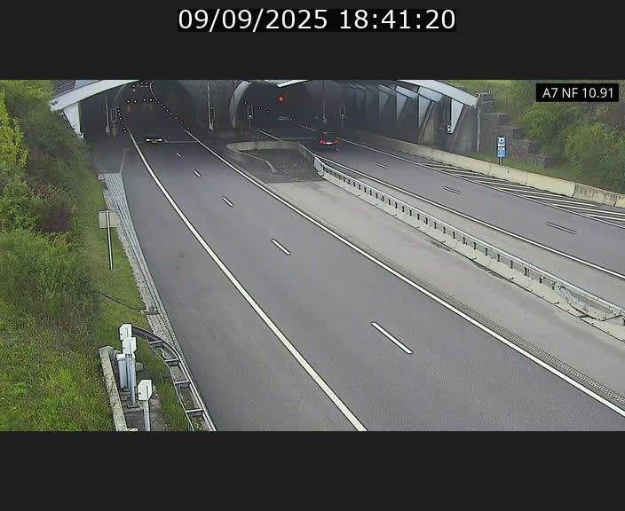 Caméra trafic Luxembourg - A7, Tunnel Gousselerbierg, entrée sud, direction Mersch