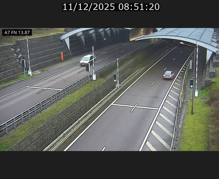 Caméra trafic Luxembourg - A7, Tunnel Gousselerbierg, entrée nord, direction Lorentzweiler