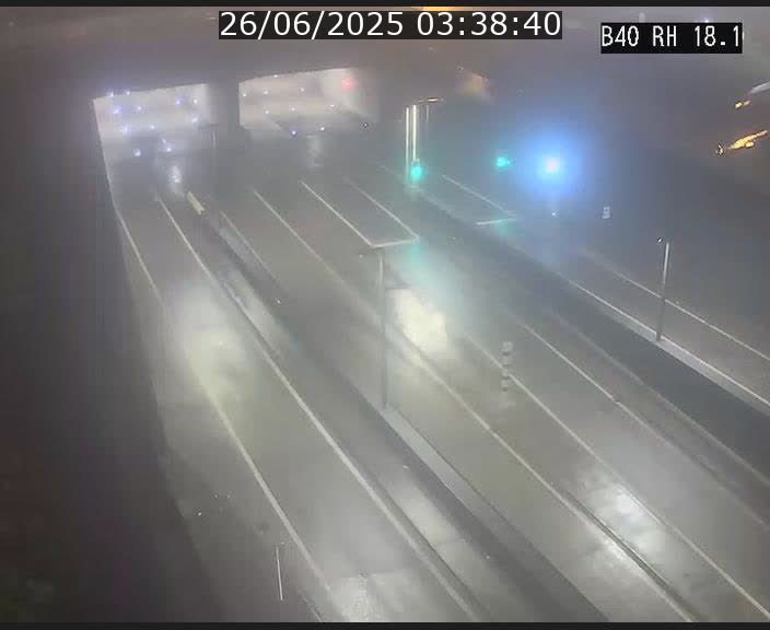 Webcam sur la route de contournement d'Esch-Belval avant le tunnel Central Gate au niveau de la porte de France et du radar fixe