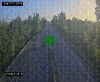 Webcam routière à la fin de la N10, en périphérique ouest d'Angouleme, proche de la jonction avec l'A10