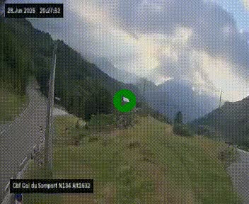 Webcam au col du Somport, côté français, sur la N134, dans les Pyrénées, en direction de l'Espagne, à 1632 mètres d'altitude