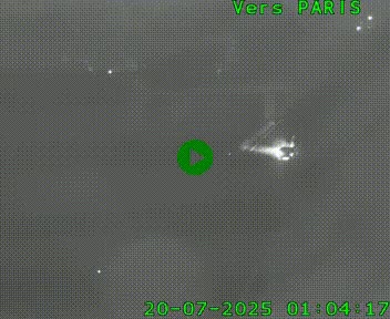 Caméra routière sur l'autoroute A20 au nord de Limoges, à la jonction avec la N520. Vue orientée vers Paris