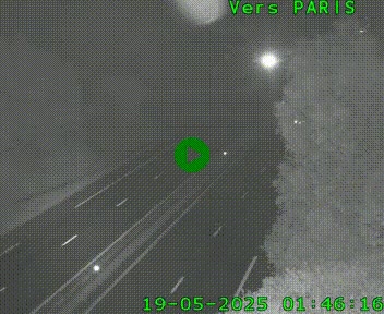Caméra routière sur l'autoroute A20 au nord de Limoges, à la jonction avec la N520. Vue orientée vers Paris