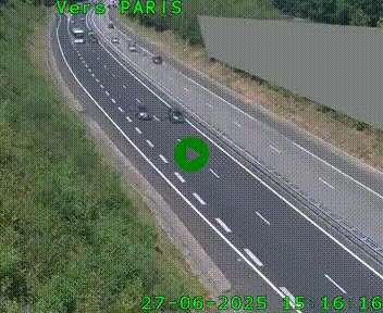 Caméra routière sur l'autoroute A20 à Saint-Pardoux-l'Ortigier, à la jonction avec l'A89. Vue orientée vers Paris