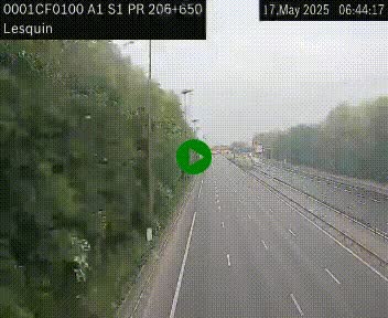 Webcam autoroute A1 à hauteur de Lesquin. Vue orientée vers Lille