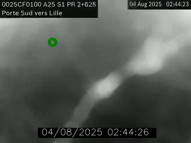 Webcam autoroute A25 sur le périphérique de Lille à hauteur de Lille-Sud et la sortie 3 Faches-Thumesnil. Vue orientée vers Lille-Centre.