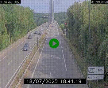 Webcam sur la N165 après le Pont de l'Iroise, à l'entrée de Brest