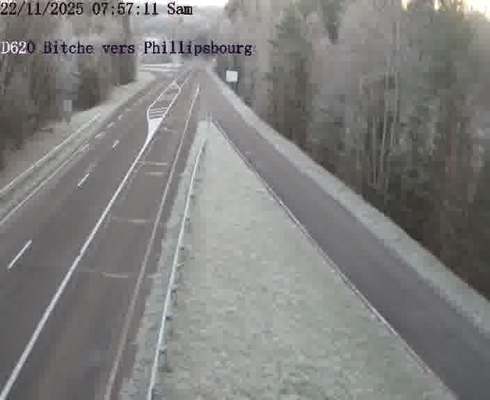 Webcam sur la D620, sur le contournement de Bitche. Vue orientée vers Philippsbourg