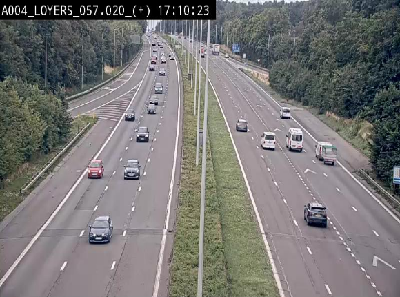 Webcam dans la montée de Loyers sur l'E411, après le viaduc de Beez en venant de Namur et en direction du Luxembourg