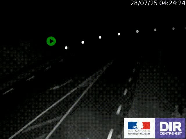 Webcam sur le col Pin Bouchain, vue orientée vers Roanne, en provenance de Lyon sur la nationale 7 (N7)