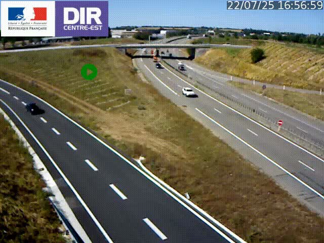 Webcam sur le contournement de Valence, sur la Nationale 7, caméra orientée vers Lyon