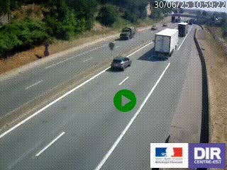 Caméra autoroutière sur l'A47 à hauteur de Givors, a proximité de Lyon. La webcam est orientée vers Lyon