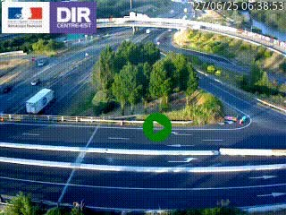 Webcam traffic à Grenoble-sud sur l'autoroute A480. Vue orientée vers l'entrée et la sortie de Grenoble
