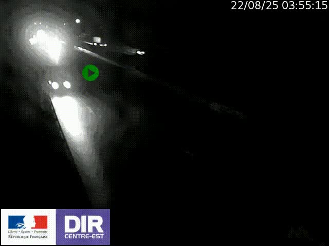 Caméra trafic à la jonction entre l'A46 (Rocade-est de Lyon) et l'A42 à hauteur de Vault-en-Velin en direction de Marseille