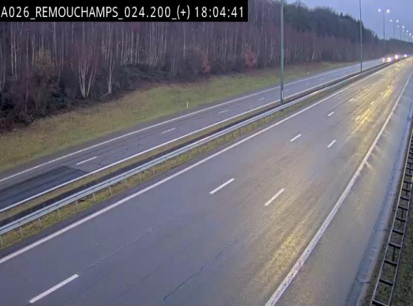 Webcam à hauteur de Spa entre la sortie Remouchamps et la sortie Stavelot. Vue orientée vers les Ardennes