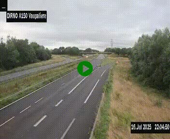 Webcam autoroute A150 à hauteur de La Vaupalière en périphérie de Rouen. Vue orientée vers Rouen