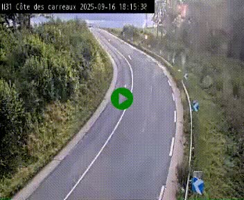 Webcam en haut de la Côte des Carreaux sur la N31 à Avesnes-en-Bray. Vue orientée vers Rouen