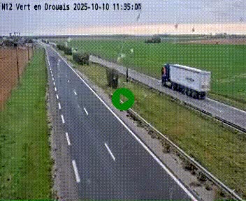 Webcam à hauteur de Vert-en-Drouais sur la N12, en périphérie de Dreux. Vue orientée vers Alençon