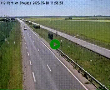 Webcam à hauteur de Vert-en-Drouais sur la N12, en périphérie de Dreux. Vue orientée vers Alençon
