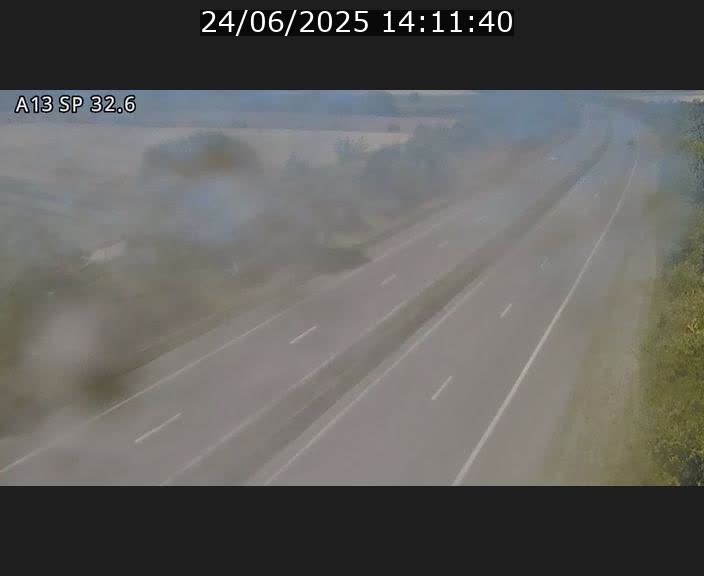 Webcam info trafic A13 à hauteur de Mondorf-les-bains. Vue orientée vers Altwies