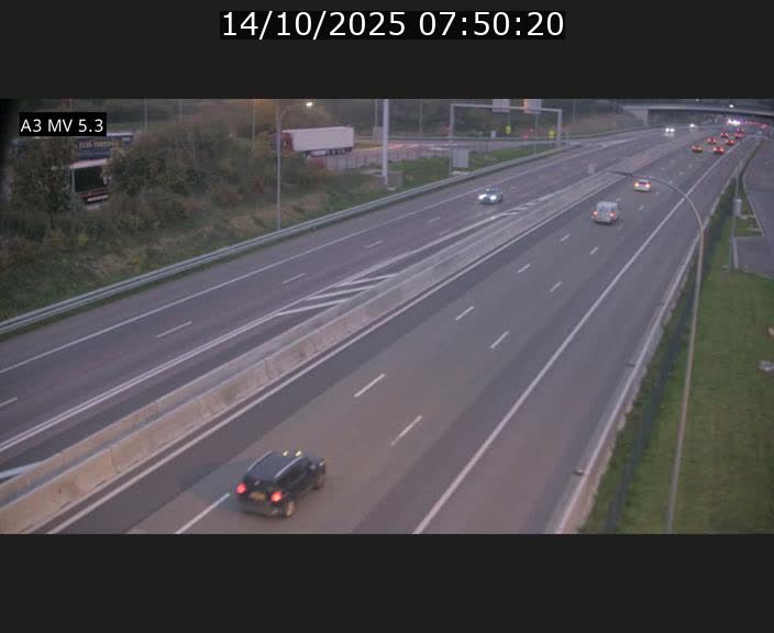 Webcam à l'Aire de Berchem au Luxembourg sur l'A3. Vue orientée vers la France