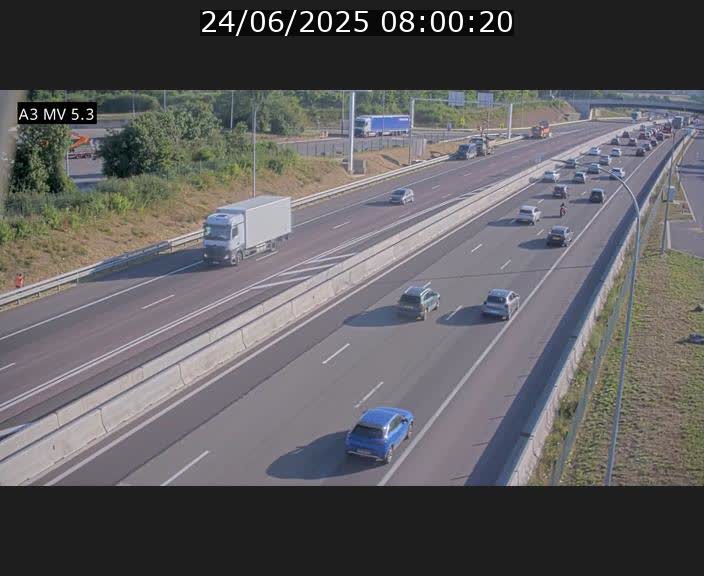 Webcam à l'Aire de Berchem au Luxembourg sur l'A3. Vue orientée vers la France
