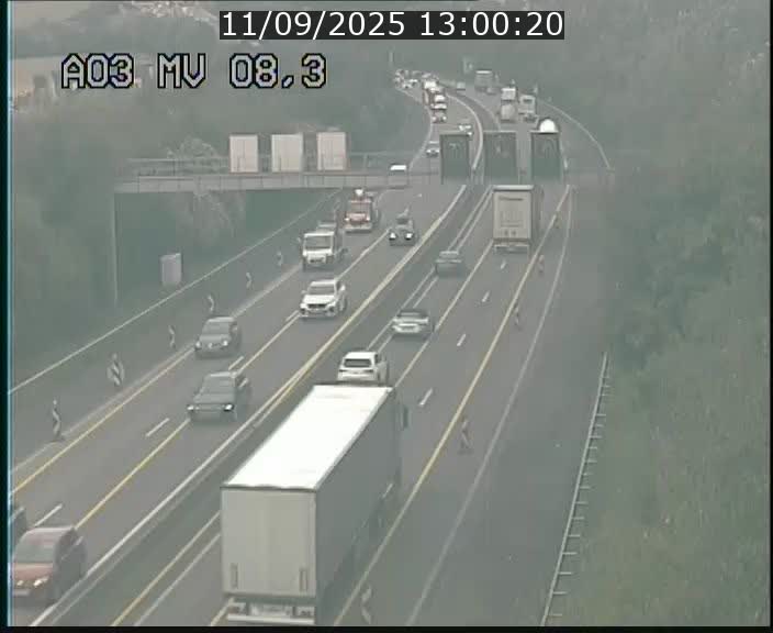 Webcam Autoroute après la Croix de Bettembourg en direction de Luxembourg sur l'A3