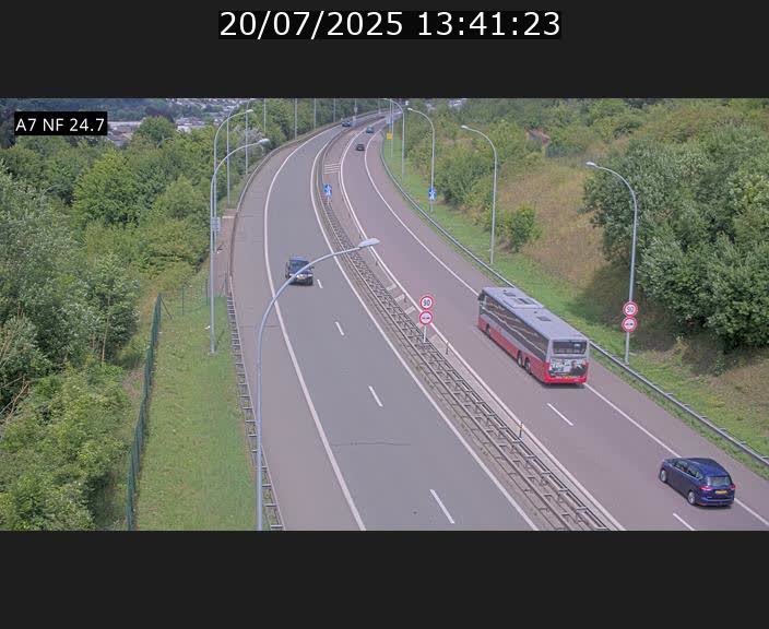 Caméra trafic Luxembourg - A7, Schieren direction Mersch