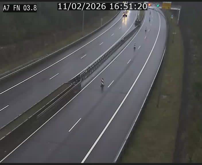 Caméra autoroute Luxembourg A7 - Passage à gibier Rëngelbour - direction Tunnel Stafelter