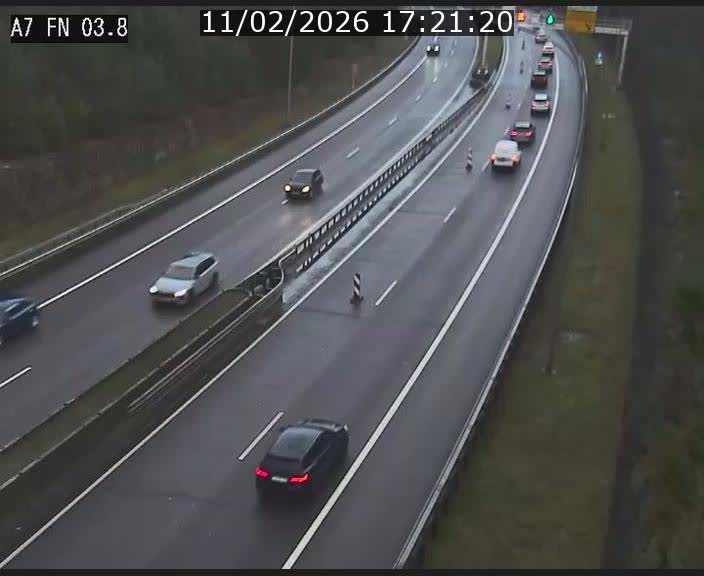 Caméra autoroute Luxembourg A7 - Passage à gibier Rëngelbour - direction Tunnel Stafelter