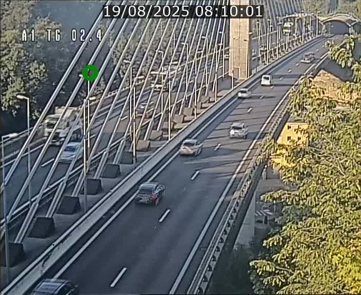 Traffic live webcam Luxembourg Sandweiler - A1 direction Luxembourg-ville - BK 2.4