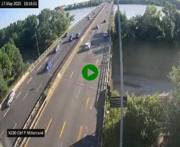Webcam sur le périphérique de Bordeaux à l'est de la ville. Caméra située sur le Pont Mitterand sur la N230