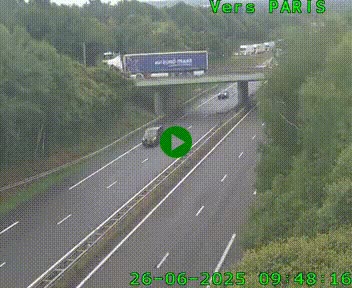Caméra routière sur l'autoroute A20 au nord de Limoges, à la jonction avec la N520. Vue orientée vers Paris