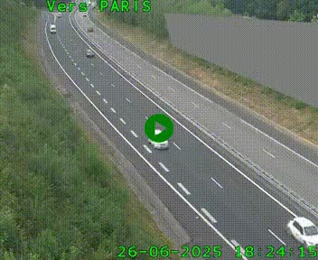 Caméra routière sur l'autoroute A20 à Saint-Pardoux-l'Ortigier, à la jonction avec l'A89. Vue orientée vers Paris