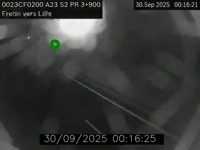 Webcam autoroute A23 à hauteur de Fretin. Vue orientée vers Lille
