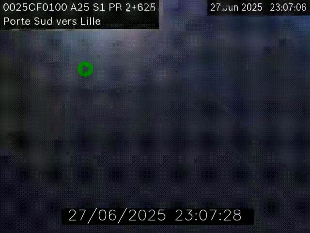 Webcam autoroute A25 sur le périphérique de Lille à hauteur de Lille-Sud et la sortie 3 Faches-Thumesnil. Vue orientée vers Lille-Centre.