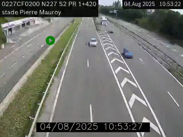 Webcam à hauteur du Stade Pierre Mauroy à Villeneuve d'Ascq sur la N227. Vue orientée vers Mons-en-Baroeul