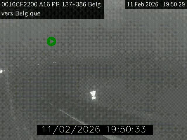 Webcam à la frontière franco-belge au niveau de Bray-Dunes/De-Panne sur l'autoroute A16. Vue orientée vers la Belgique