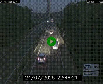Webcam sur la N165 après le Pont de l'Iroise, à l'entrée de Brest