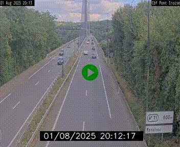Webcam sur la N165 après le Pont de l'Iroise, à l'entrée de Brest
