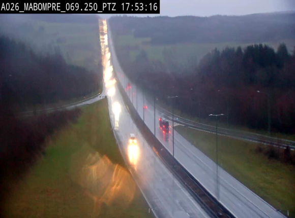 Webcam E25 (A26) à Mabompré. Vue orientée vers Liège