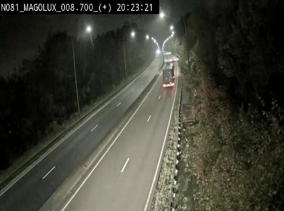 Webcam sur la N81 (E411) à hauteur de la jonction avec la N883. Vue orientée vers Longwy
