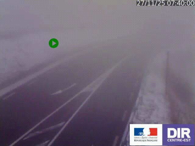 Webcam sur le col Pin Bouchain, vue orientée vers Roanne, en provenance de Lyon sur la nationale 7 (N7)