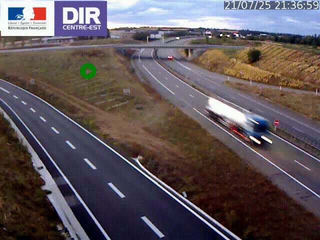 Webcam sur le contournement de Valence, sur la Nationale 7, caméra orientée vers Lyon
