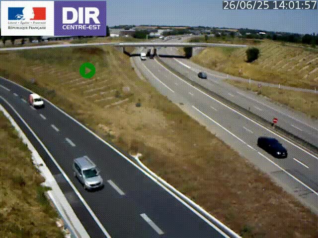 Webcam sur le contournement de Valence, sur la Nationale 7, caméra orientée vers Lyon
