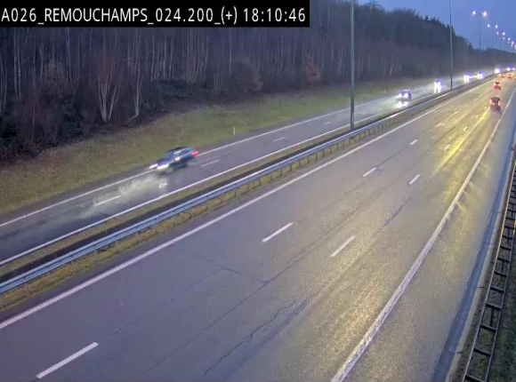 Webcam à hauteur de Spa entre la sortie Remouchamps et la sortie Stavelot. Vue orientée vers les Ardennes